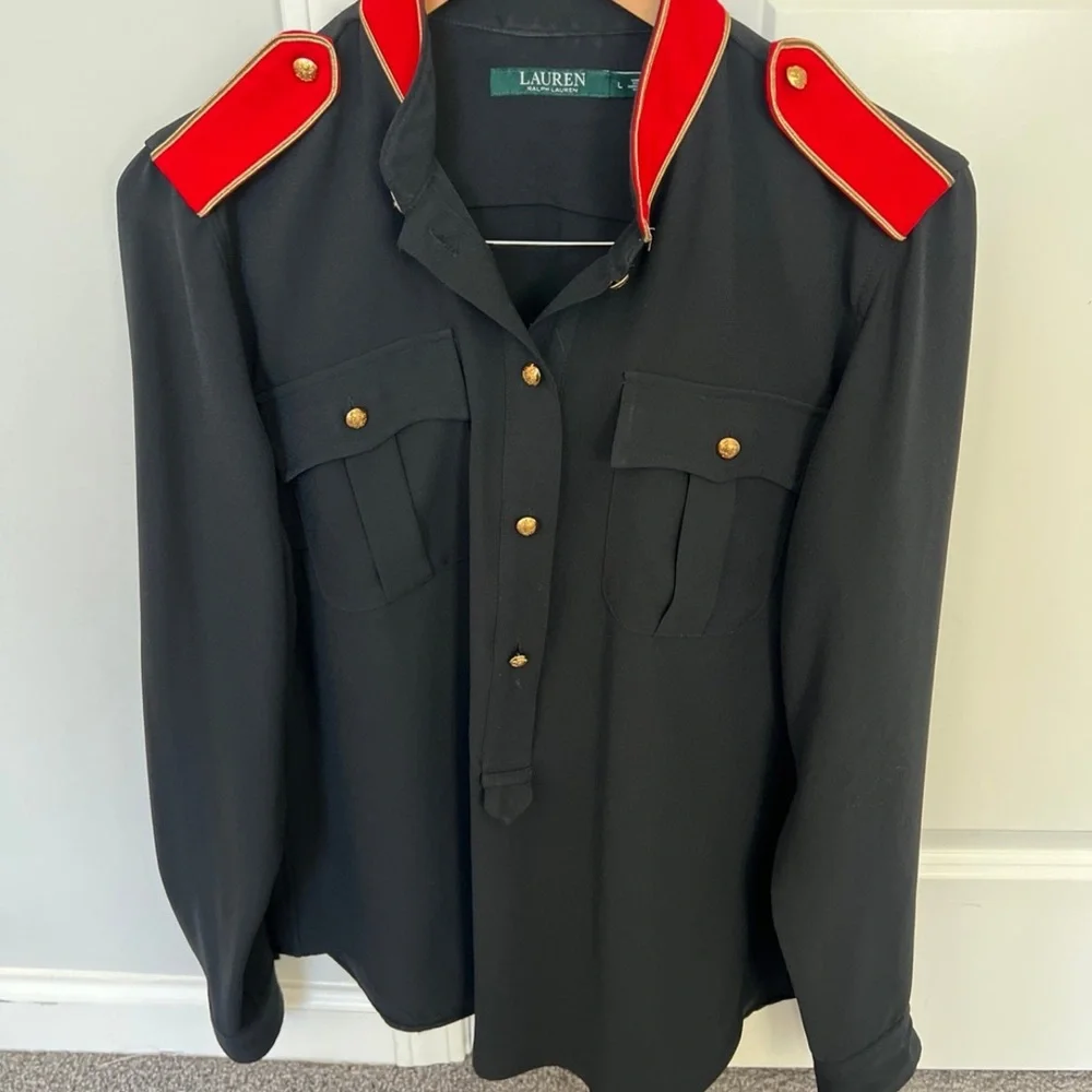RALPH LAUREN WOMAN BLACK RED  shirt  LONG sleeves - Picture 2 of 8